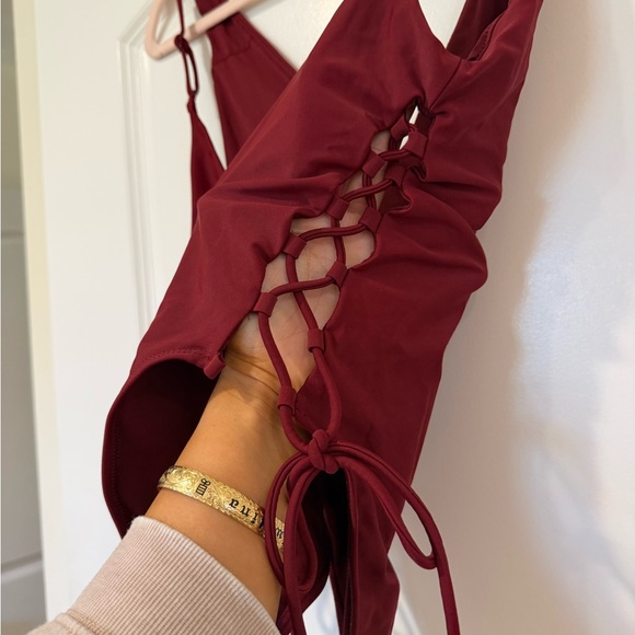 Aerie Burgundy One-Piece Swimsuit - Picture 3 of 4